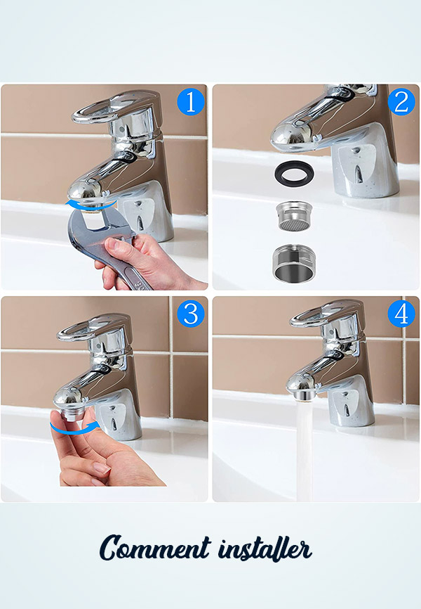 Economiseur d'eau pour robinet - Filetage de robinet intérieur - Achat  Nature